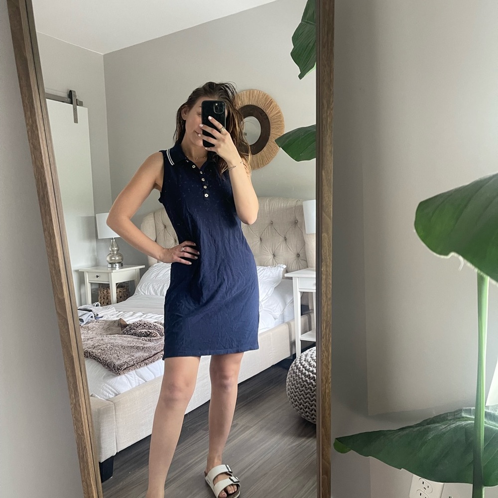 Preppy navy blue Ann Klein Dress